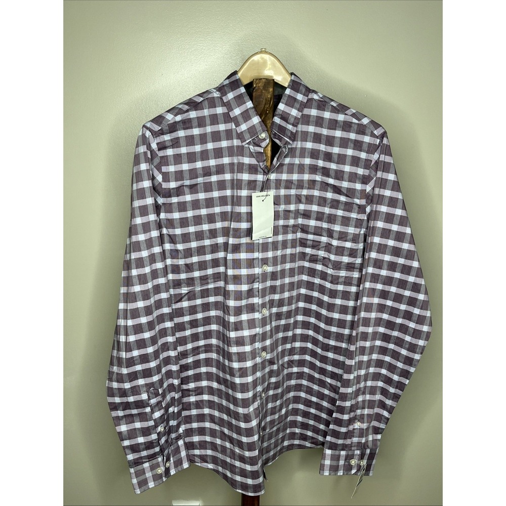 Van Heusen Men's Big & Tall Plaid Long Sleeve Button-Up Shirt Size XLT NWTs